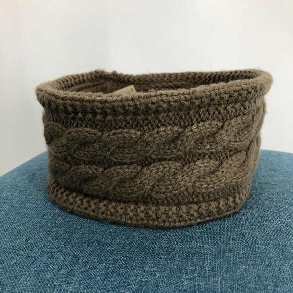 Snotek Green-tinted Brown Knit Earwarmer Headband OS - Picture 9 of 12